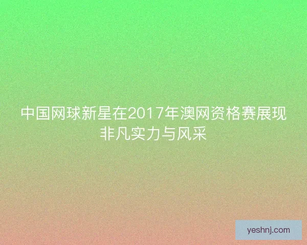 中国网球新星在2017年澳网资格赛展现非凡实力与风采 中国网球新星在2017年澳网资格赛展现非凡实力与风采