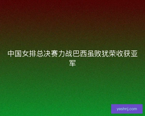 中国女排总决赛力战巴西虽败犹荣收获亚军